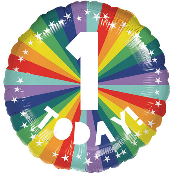 Amscan 1 Today Rainbow Round Foil Balloon (18")