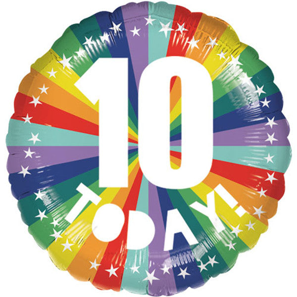 Amscan 10 Today Rainbow Round Foil Balloon (18")