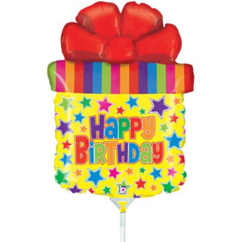 Qualatex Birthday Present Mini Shape Foil Balloon (14")