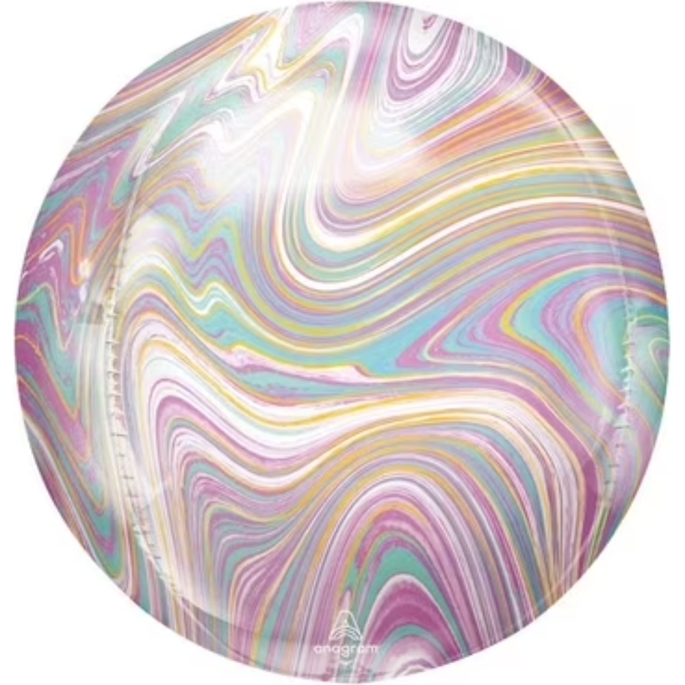 Anagram Colourful Marble Orbz Round Foil Balloon (16")
